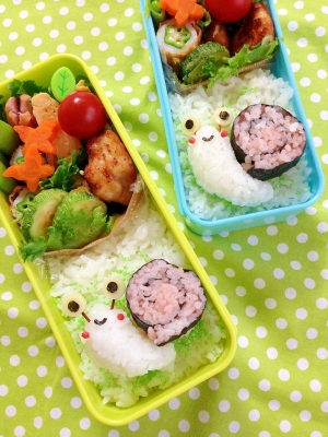 簡単キャラ弁 のり巻きｄｅかたつむりのお弁当 レシピ 作り方 By Cherry2005 楽天レシピ