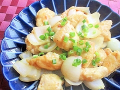 鶏むね肉と玉ねぎの梅ポン焼き