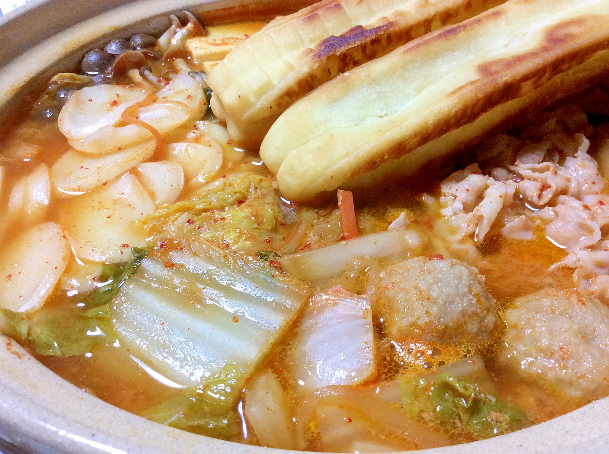 油条入り♪キムチ鍋