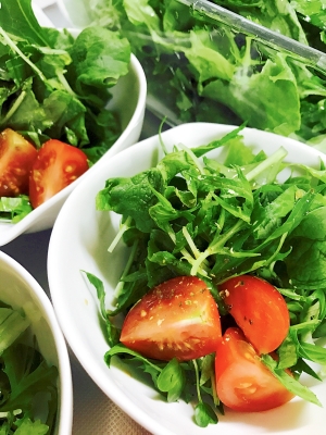 見て美味しい グリーンリーフと水菜の緑のサラダ レシピ 作り方 By Toytoy Saori05 楽天レシピ