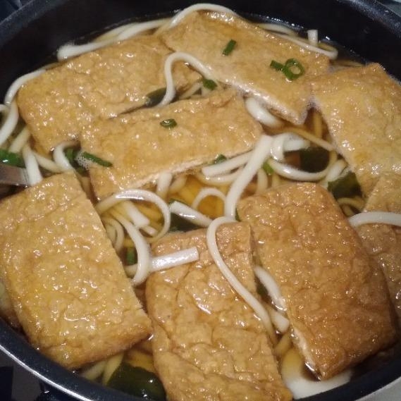 乾麺で★きつねうどん