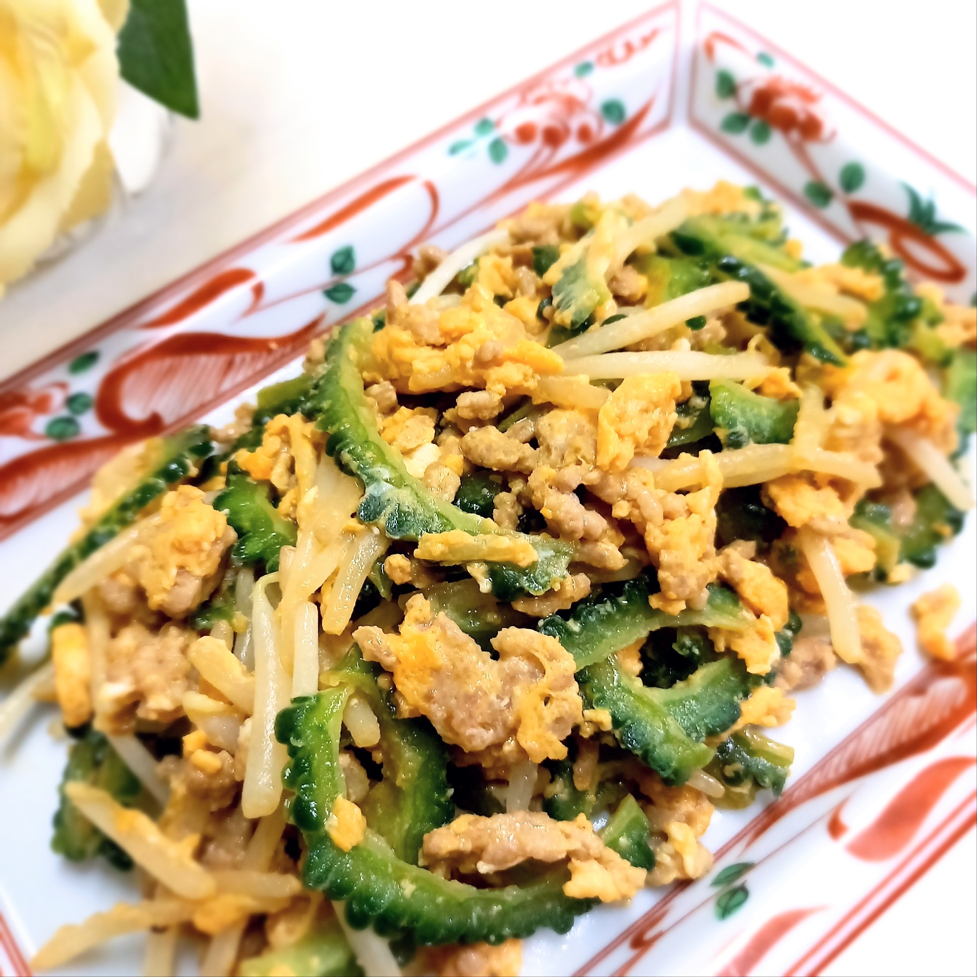 めんつゆで★ゴーヤと厚揚げと豚肉の炒め