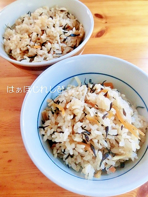 芽ひじきとえのきと生姜の炊き込みご飯✿