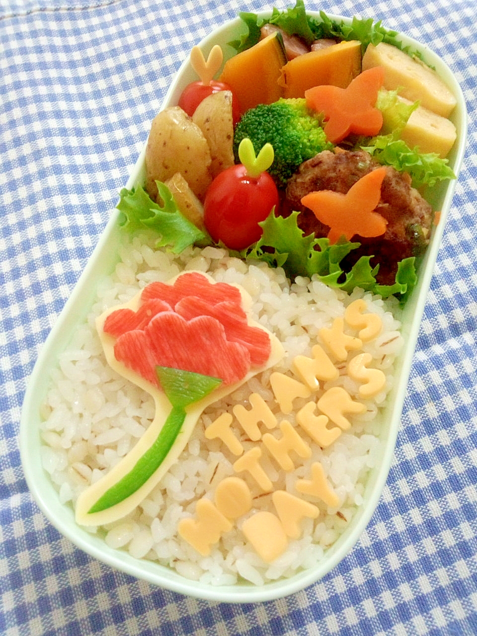 簡単キャラ弁 母の日に カーネーションのお弁当 レシピ 作り方