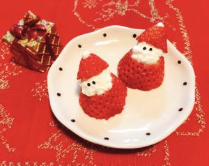 離乳食 クリスマス イチゴのヨーグルトサンタ レシピ 作り方 By Cocopoteito 楽天レシピ