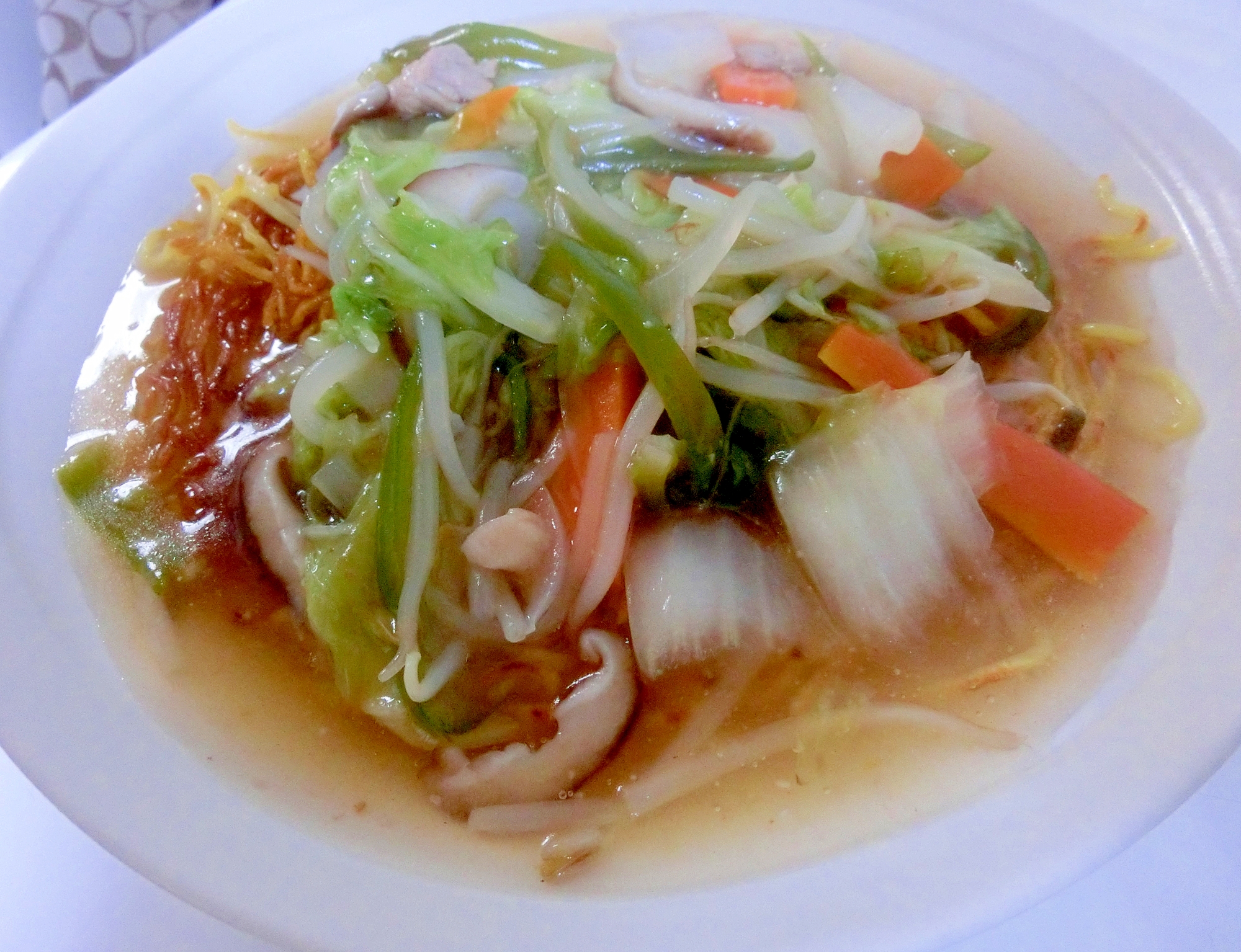 市販のラーメンスープで簡単！あんかけ焼きそば