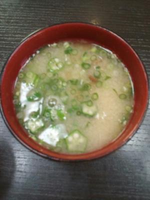 オクラ なめこ 小ネギの味噌汁 レシピ 作り方 By Kamisuo 楽天レシピ