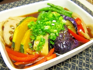 和食 野菜が美味しい 茄子と野菜の揚げポン酢浸し レシピ 作り方 By Cappuccio１１２４ 楽天レシピ