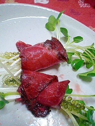 海ぶどうのマヨおかか和え