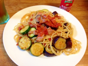なすとズッキーニのトマトパスタ レシピ 作り方 By Igaiga30 楽天レシピ