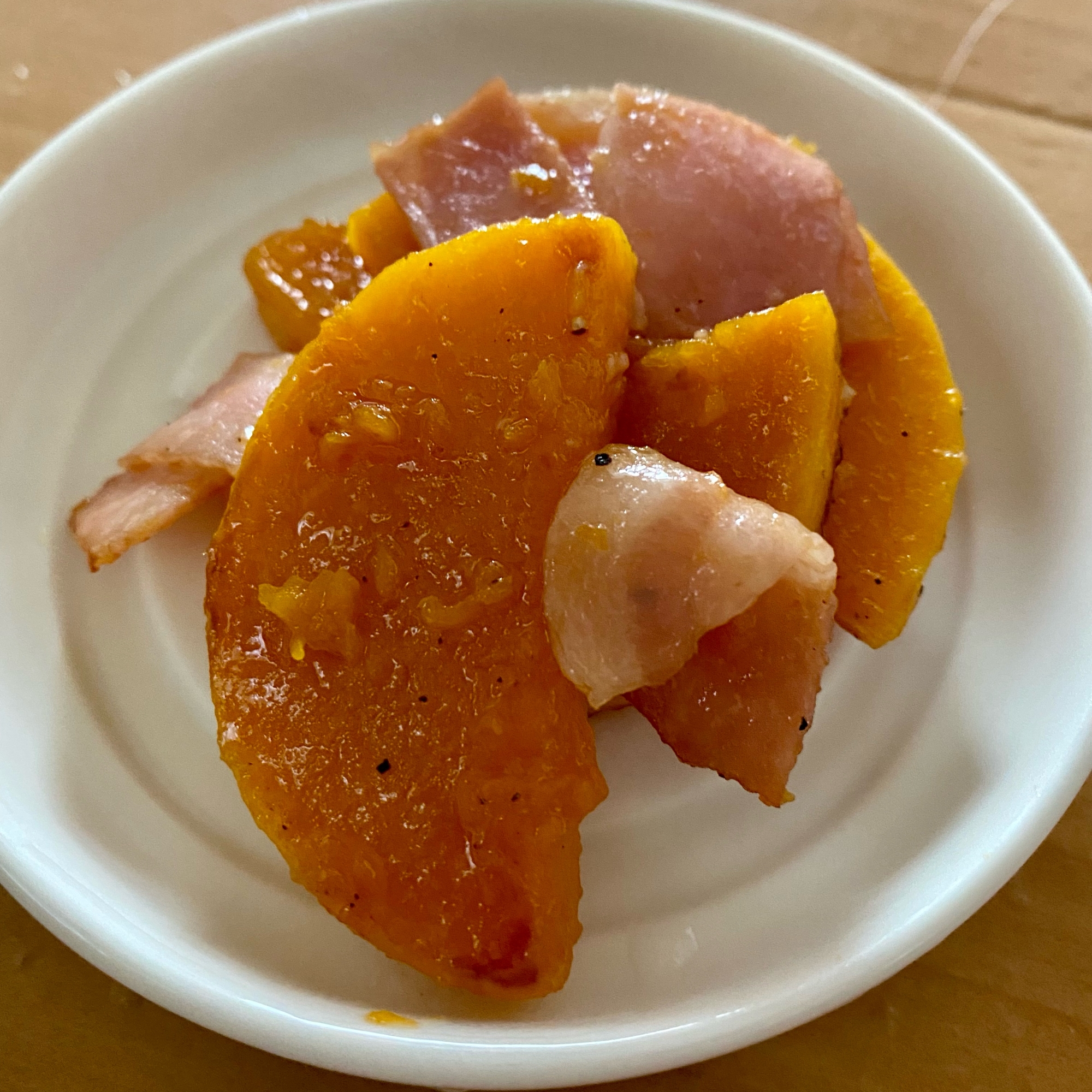 バターナッツかぼちゃとベーコンの炒め物