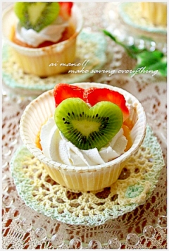 フルーツ?カスタードカップケーキ