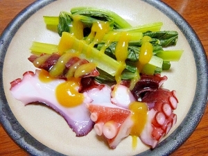 小松菜とゆでタコの酢味噌かけ レシピ 作り方 By チッチとカム 楽天レシピ