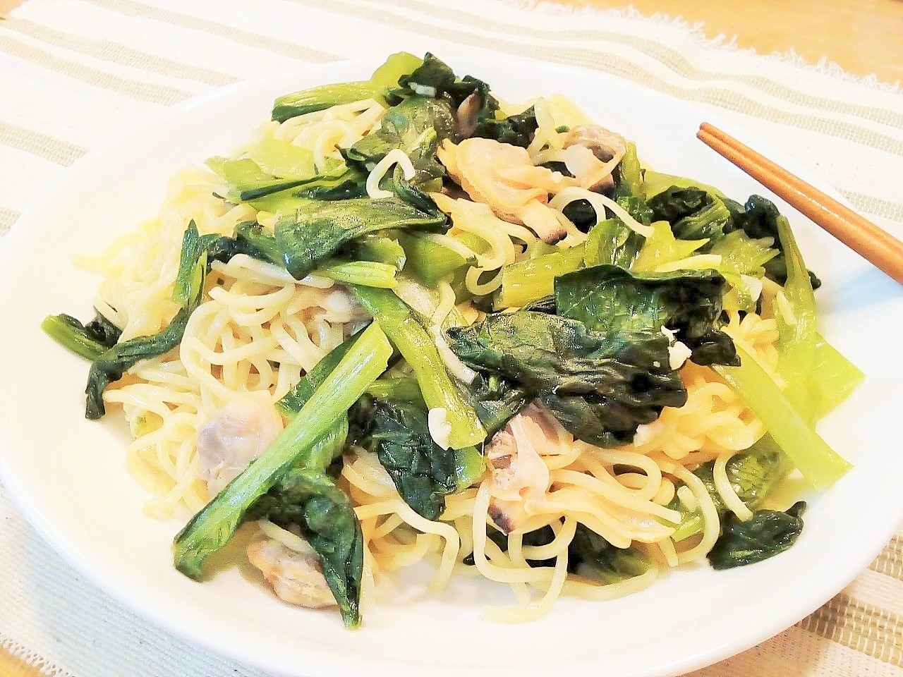 ♪あさりと小松菜の和え麺