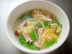 しめじと水菜の卵スープ レシピ 作り方 By Mint74 楽天レシピ