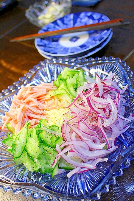 そうめんサラダ＊玉ねぎ・胡瓜・ハム