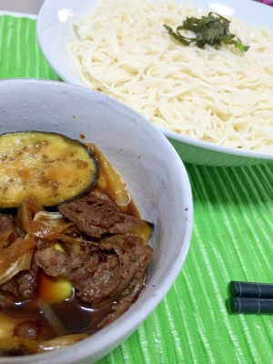 茄子と牛肉 麺つゆで つけ麺で食べるうまうま素麺 レシピ 作り方 By かみゆか 楽天レシピ