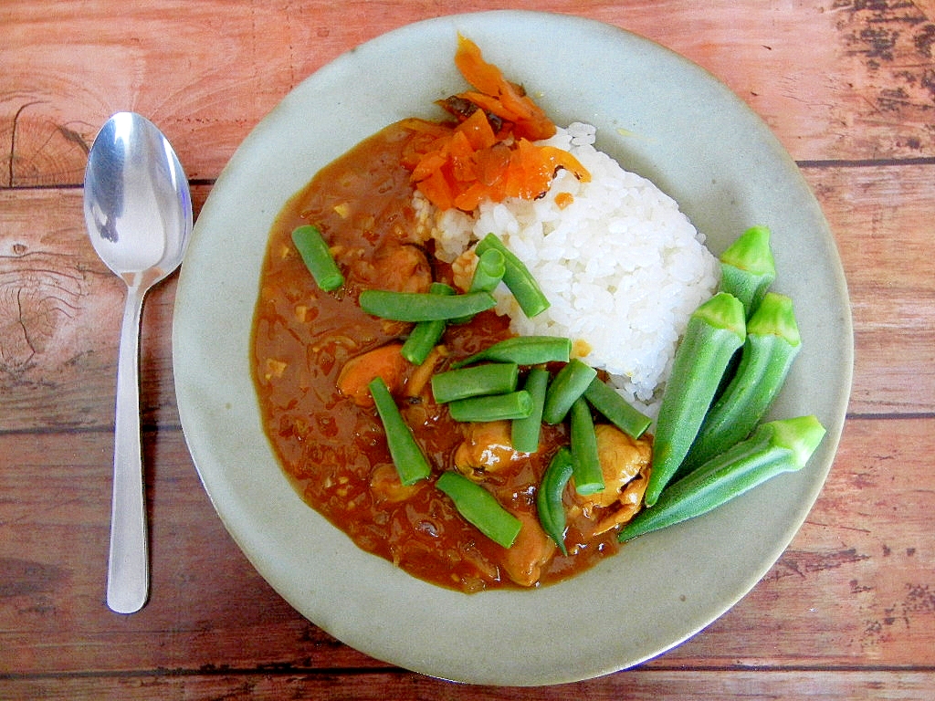 ムール貝のむき身でカレーライス
