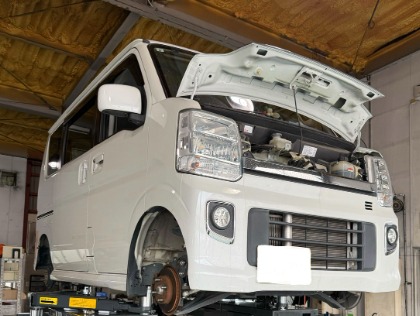 スズキ エブリイワゴン(2019年式、8万～8万5千km)の車検作業実績