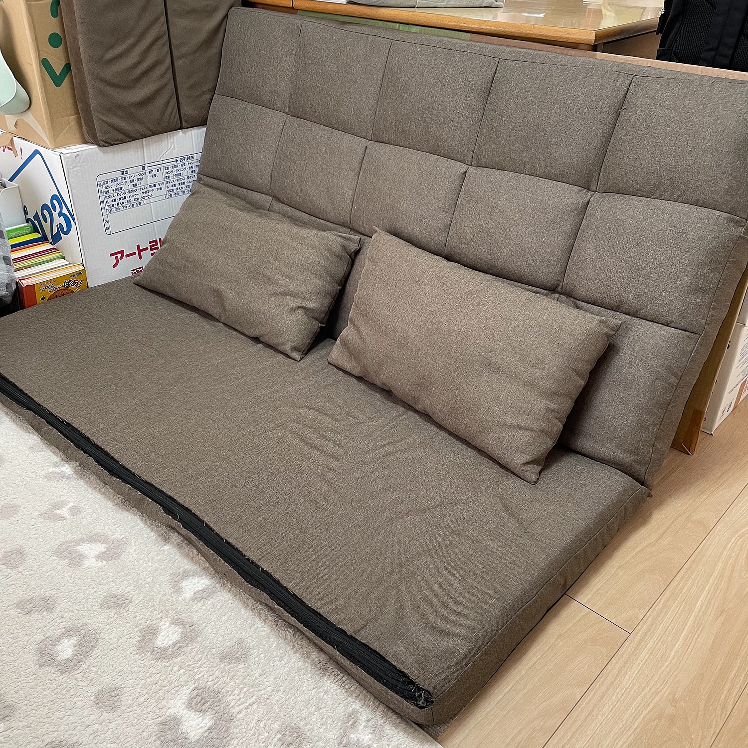 購入者さんさんの楽天1位 3way 超ワイド ソファーベッド 2人掛け コンパクト ゆったり 幅130cm ハイバック リクライニング  ローソファー ソファー ソファ ソファベッド リクライニングソファー 折りたたみ ダブル セミダブル セミダブルワイド おしゃれ(タンス ...