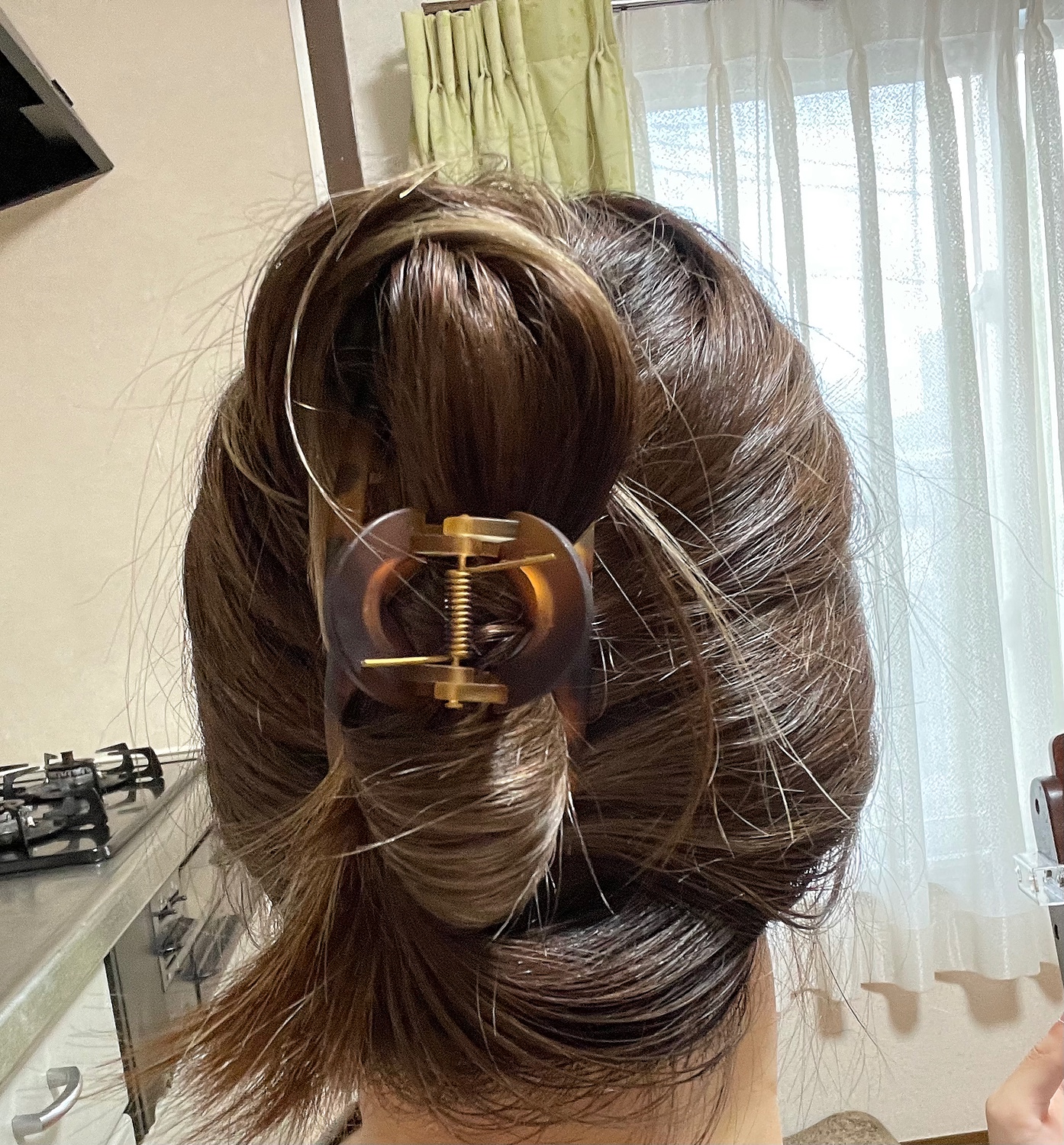 バンズヘアクリップ 髪留め アレンジ 韓国 ロング ミディアム 黒 11cm