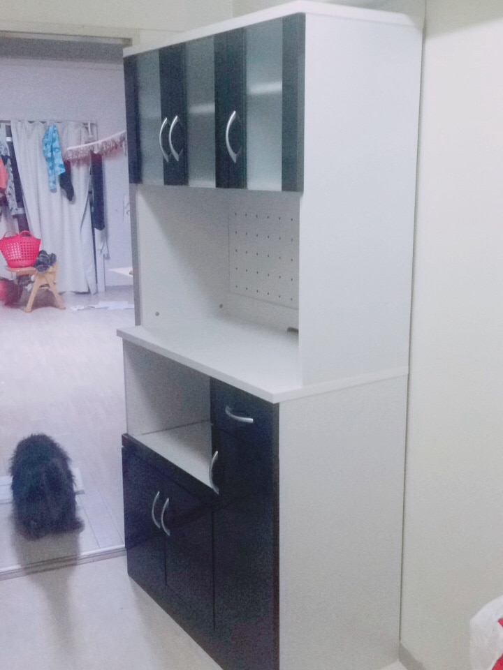 食器棚 90cm レンジ台 大型レンジ対応 幅90cm キッチンボード 90 スライド棚 引出し レンジボード 収納 コ 食器棚口コミ レンジ台90cm キッチンボードレビュー レビュー画像13