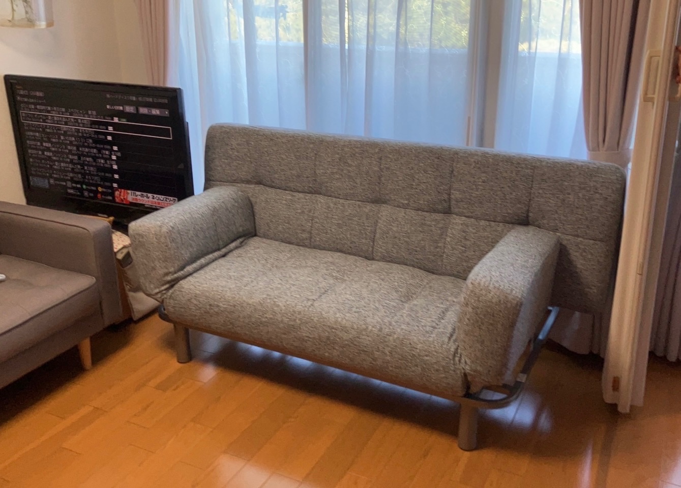 楽天市場】背もたれと肘掛けが動く ソファベッド (マークスAM GY