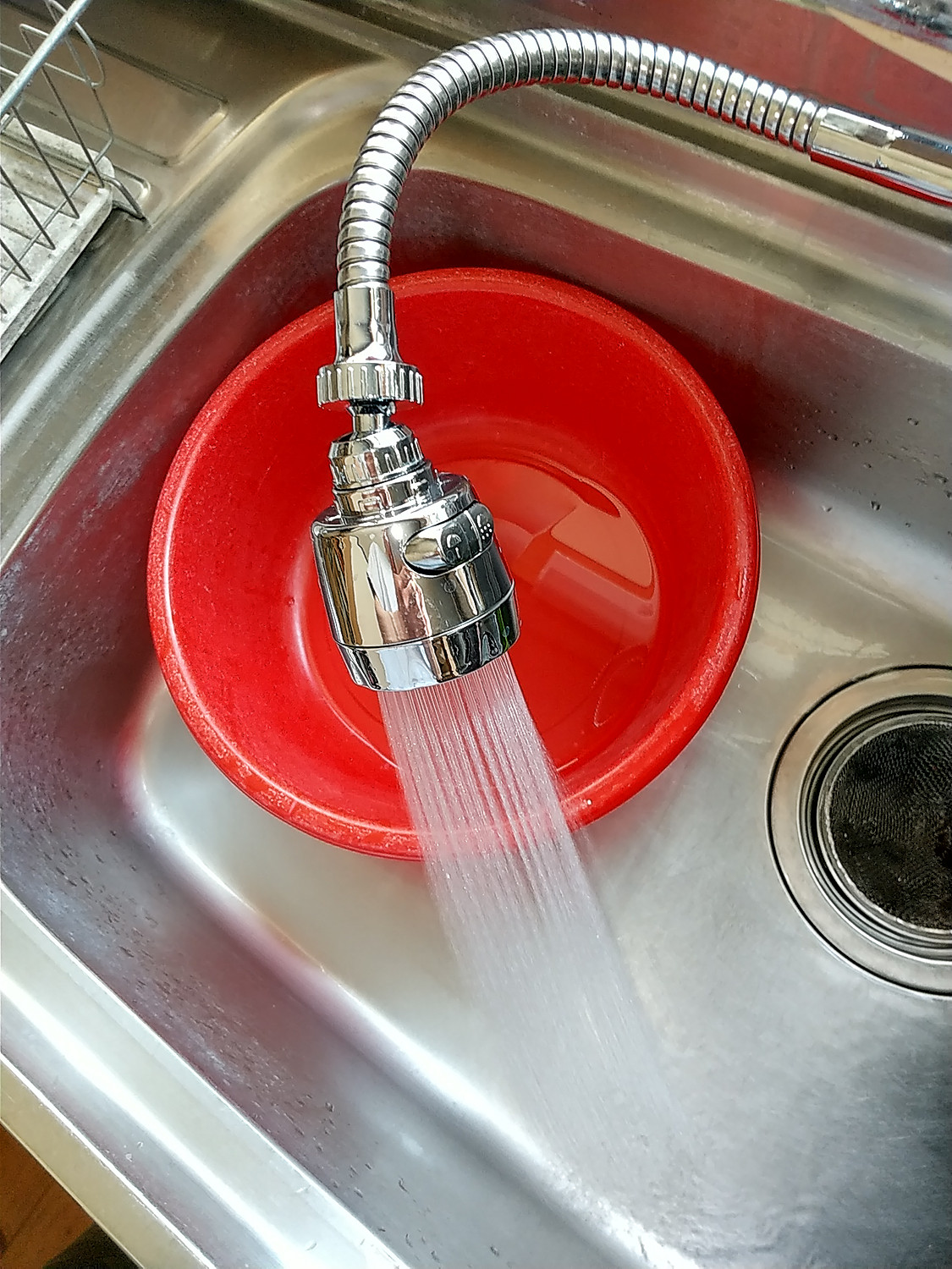 蛇口　シャワー　キッチン　水道　2段階　ステンレス　節水30％