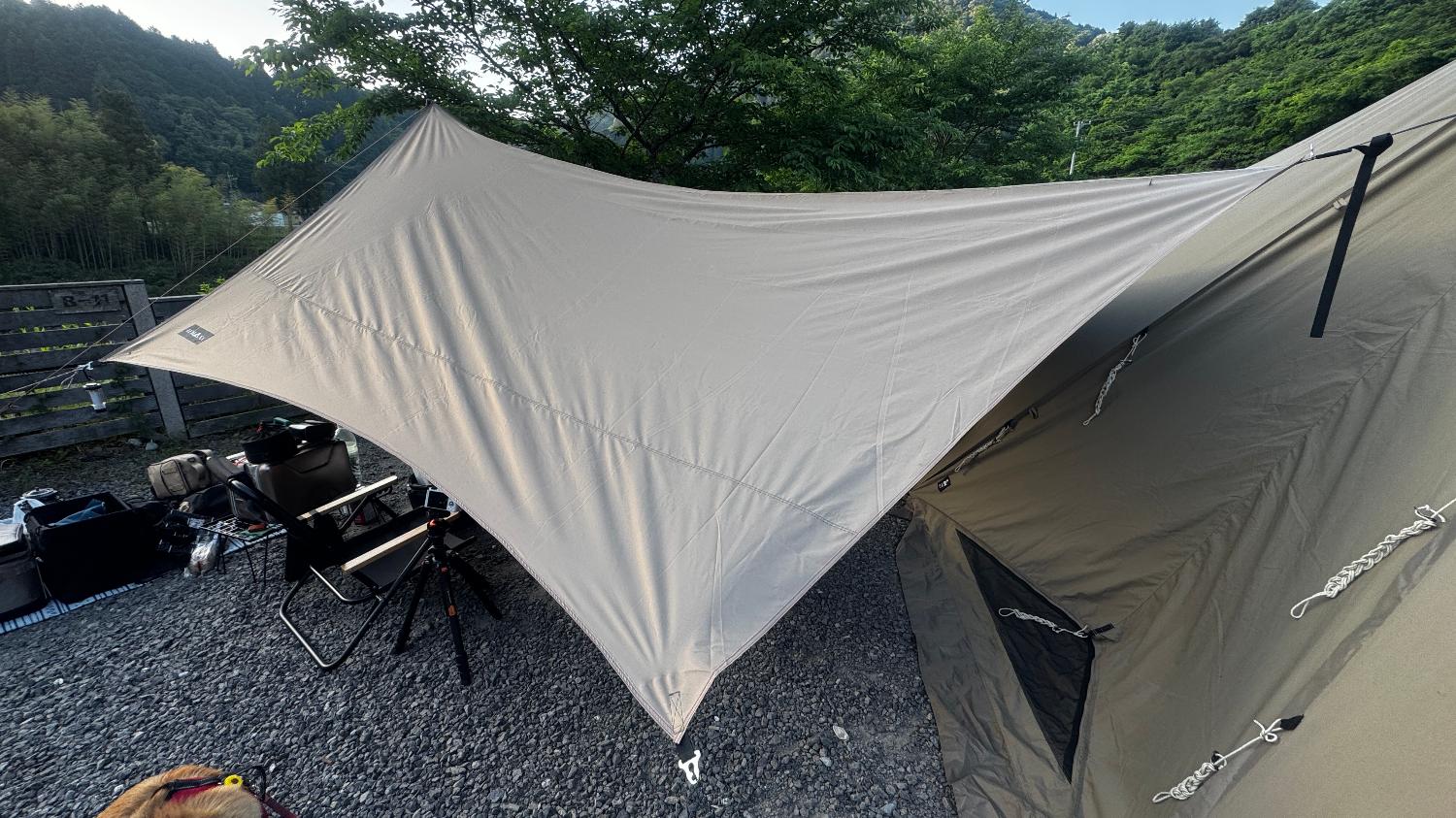 楽天市場】LUHANA タープ ヘキサタープ 難燃性 ポリエステル 耐水圧