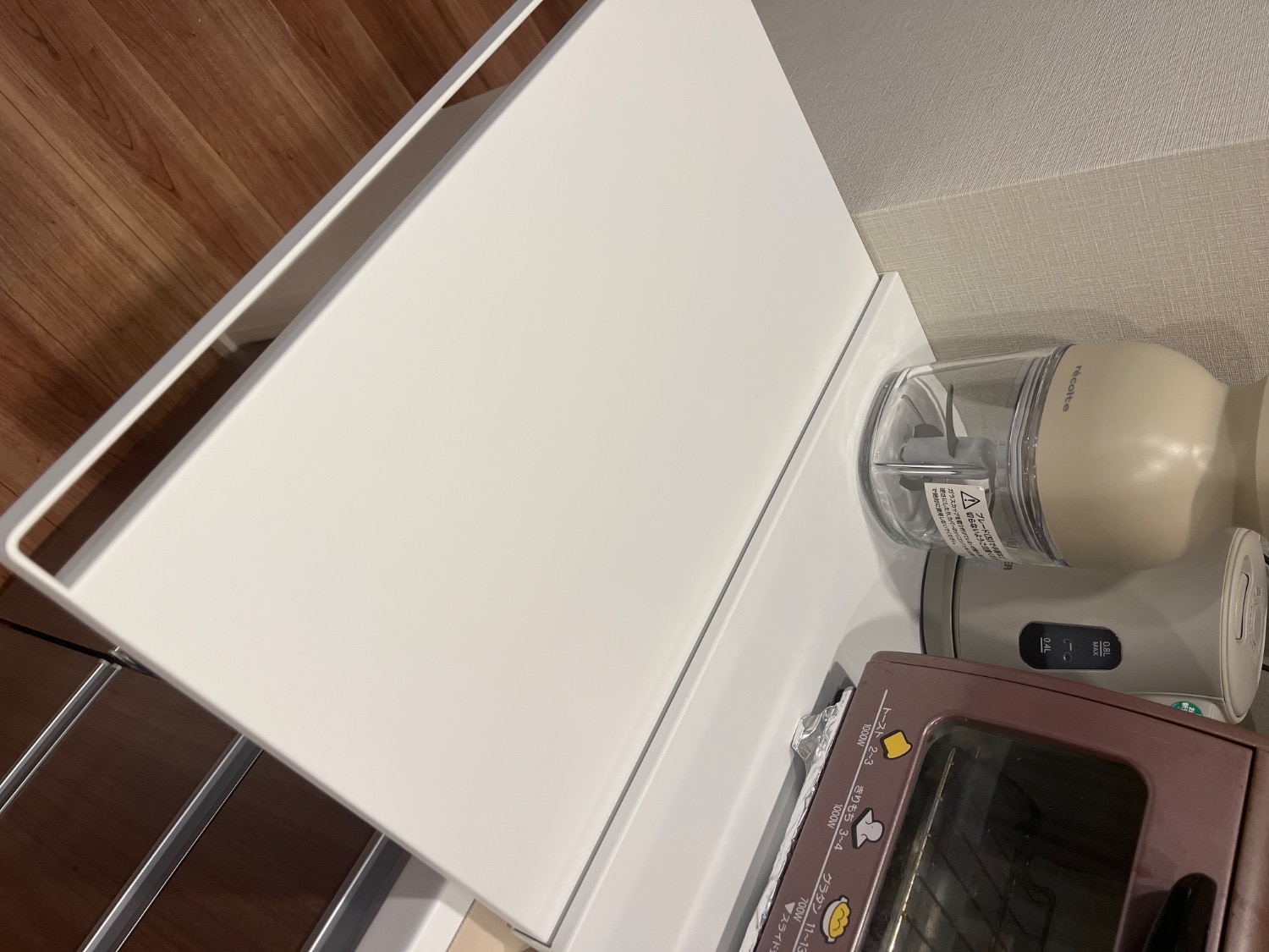 ［ キッチン家電下スライドテーブル タワー W80／W45 ］山崎実業 tower レンジ下 収納 ラック テーブル 引 山崎実業 tower タワー レビュー画像4