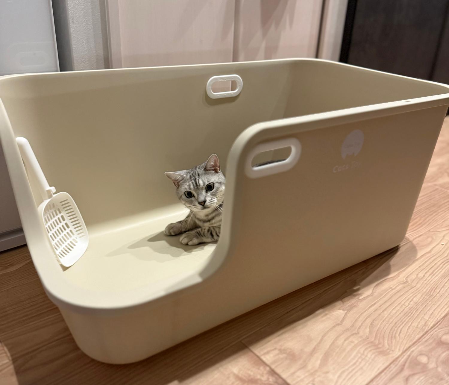 楽天市場】【82cm】猫トイレ 大型 2色展開 ホワイト グレー 猫用トイレ