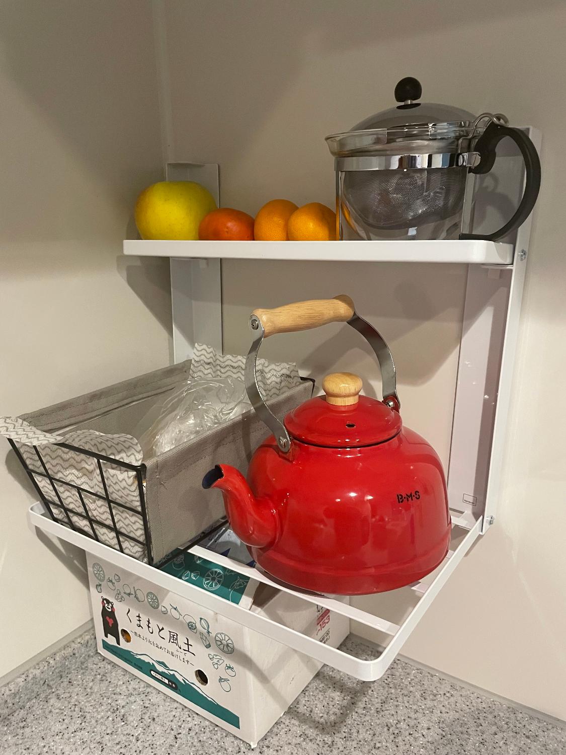 ［ 洗濯機横マグネット折り畳み棚 タワー 1段 ／ 2段 ］山崎実業 tower マグネット 強力 タオル置き 使いやす 山崎実業tower 洗濯機横マグネット棚 折り畳み棚 レビュー画像7