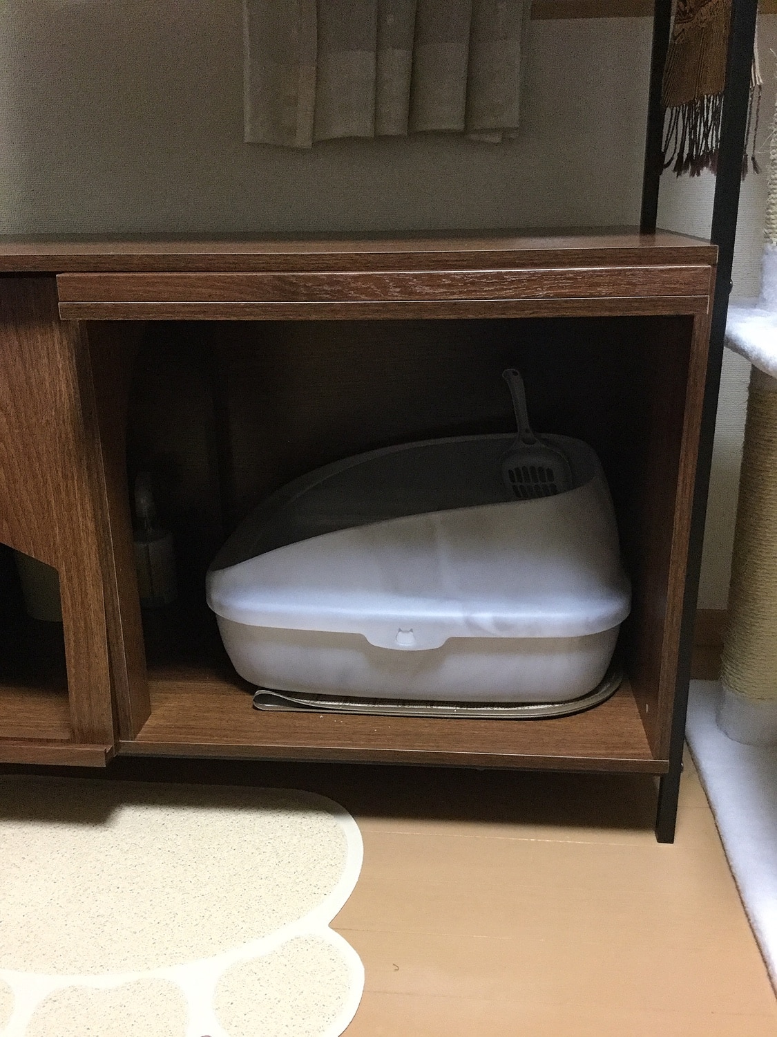 猫 トイレ 収納 隠す おしゃれ 家具 目隠し ペット用品 ねこ カバー インテリア ラック リビング 収納 棚 収納棚 猫トイレ収納 Selma セルマ レビュー画像16