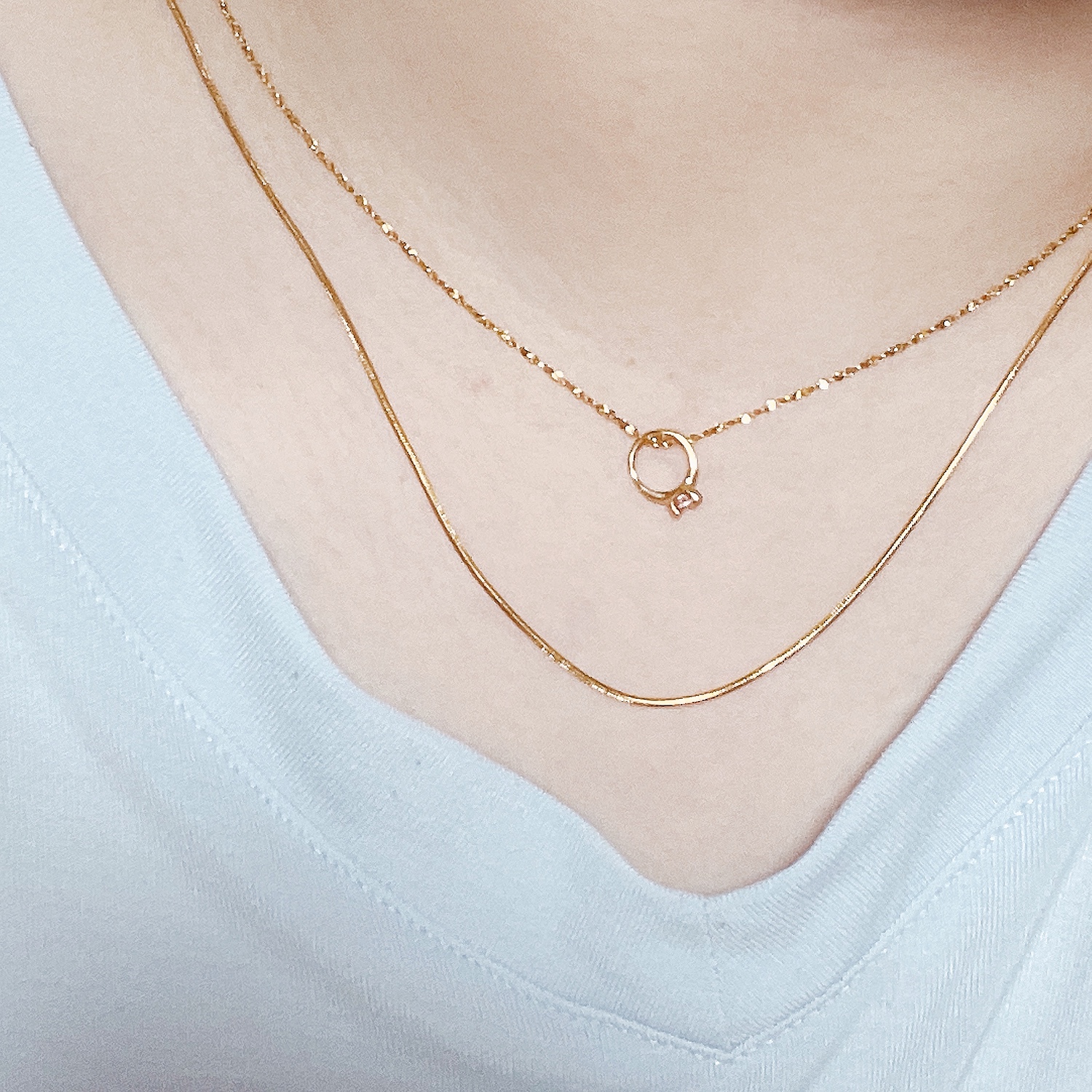 ベビーリング ネックレス ステンレス 3mm 1個 金属アレルギーに優しい チャーム 誕生石 ピンクゴールド イエローゴールド 指輪  fourm クリスマス 母の日 レディース メンズ 男性 女性 ラッピング 包装 袋 誕生日 プレゼント ケース 箱 華奢 大きいサイズ 可愛い ...