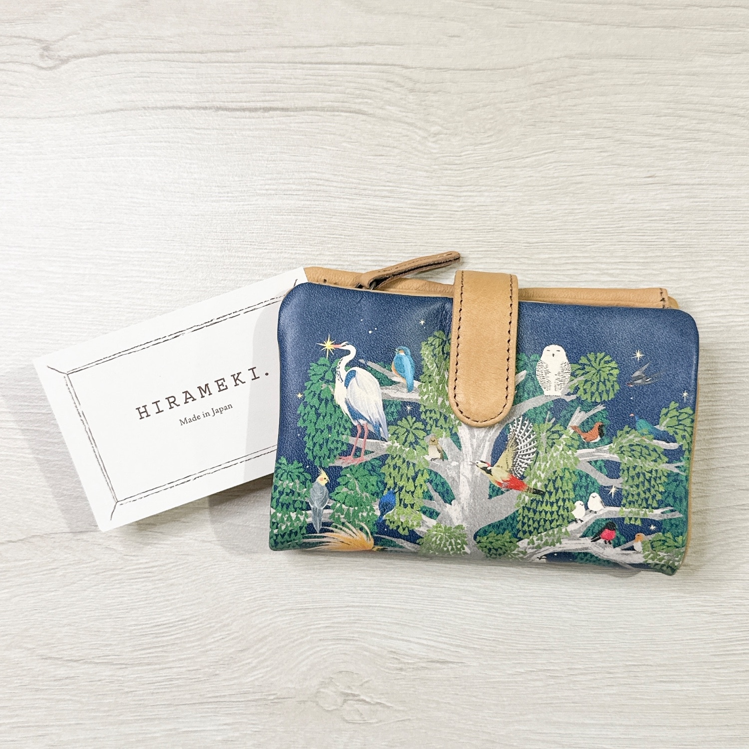 楽天市場】【 HIRAMEKI. 公式 】折り財布 かわいい 本革｜鳥の楽園