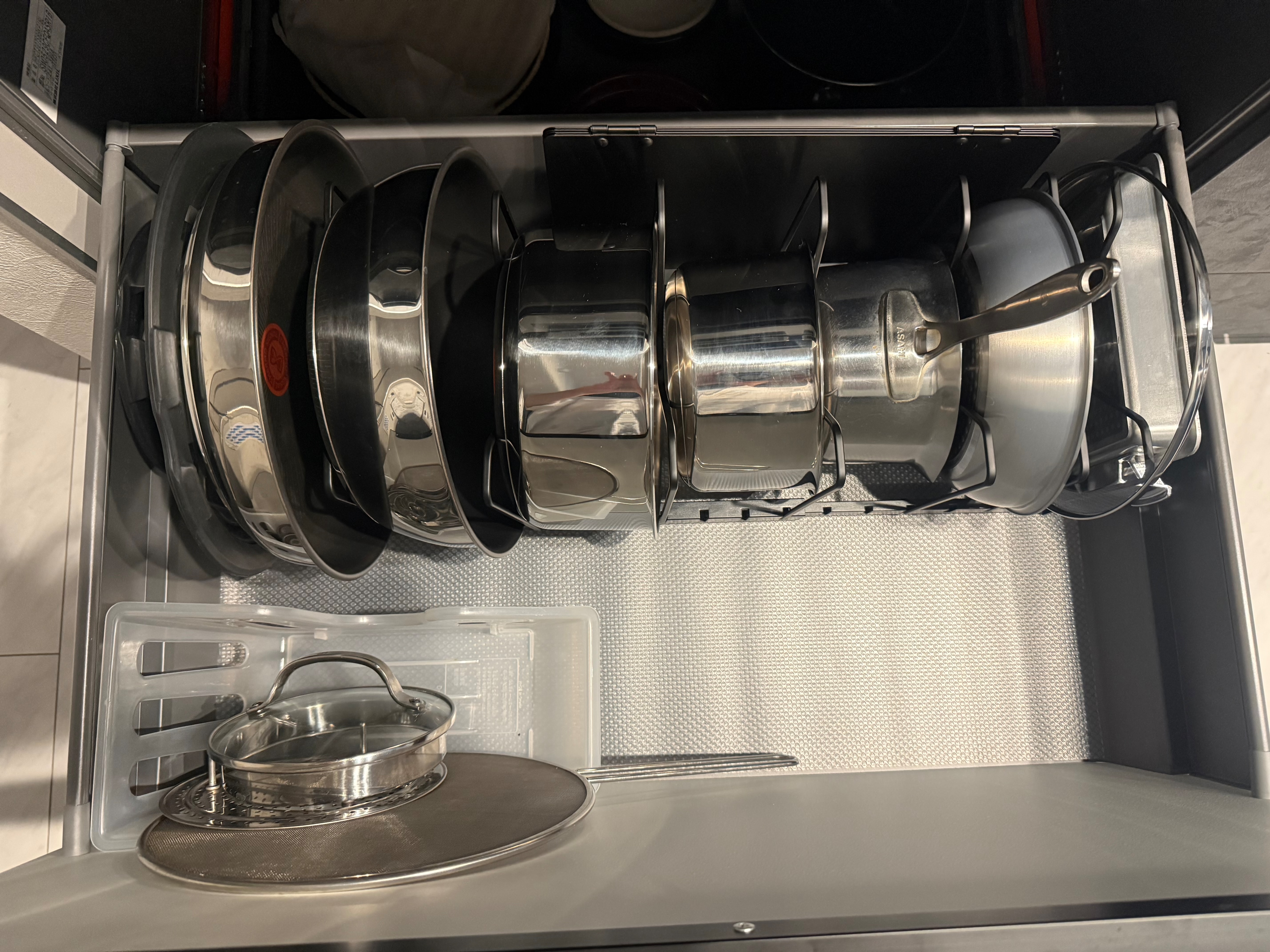 ［ シンク下 伸縮鍋蓋＆フライパンスタンド タワー ］山崎実業 tower フライパンスタンド シンク下収納 フライパン 山崎実業tower シンク下収納 フライパンスタンド レビュー画像6