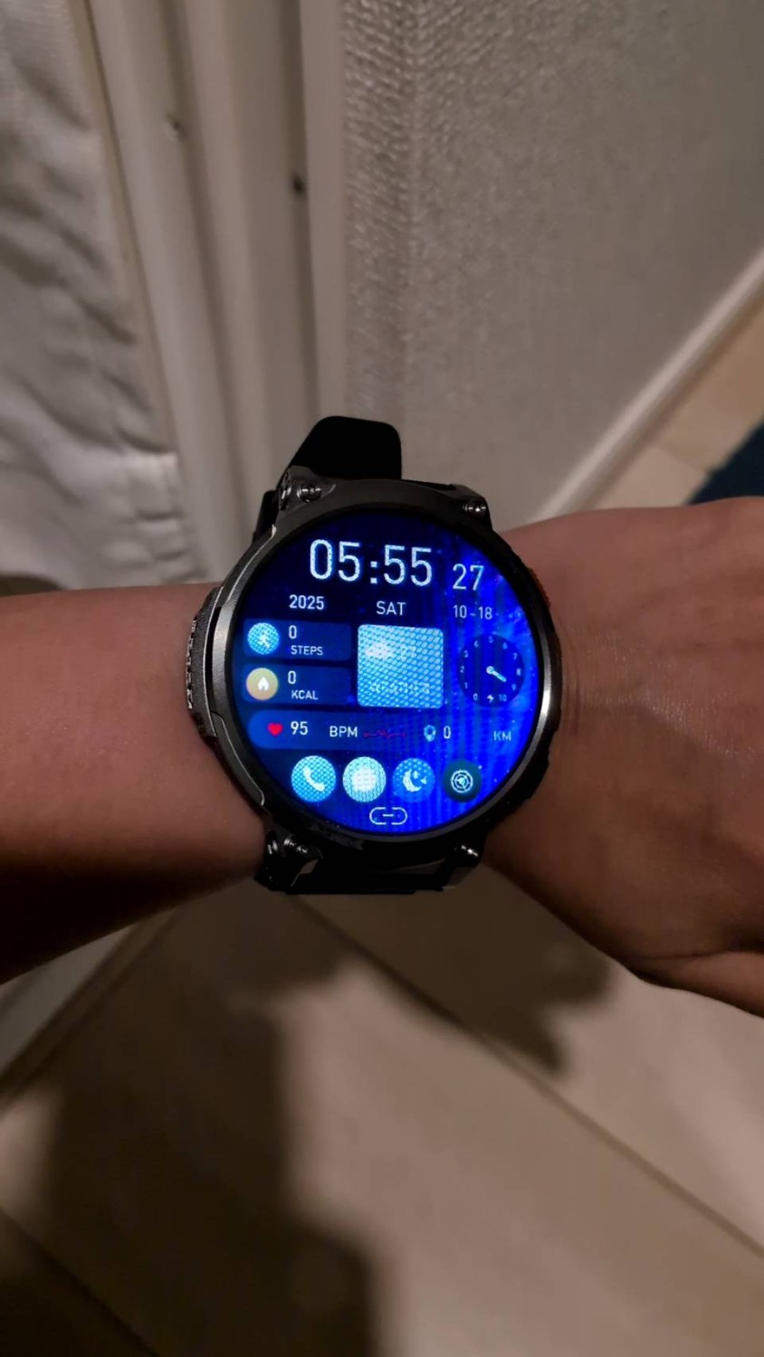 在庫あり！即納可能！スマートウォッチ 軍用規格 1.85インチ超大画面 丸型 懐中電灯 腕時計 メンズ 老眼の人に最適  スマートウォッチ 軍用規格 MOKOTOP K66 レビュー画像14