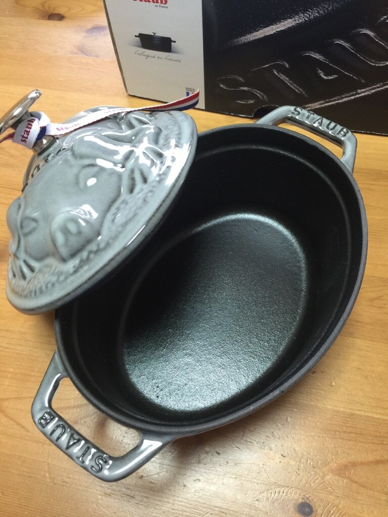 STAUB ストウブ　ピギーココット グレー　両手鍋　鍋　オーバル　17cm ストウブ 鍋 Staub ピギー ココット オーバル 17cm 両手鍋 ホーロー鍋