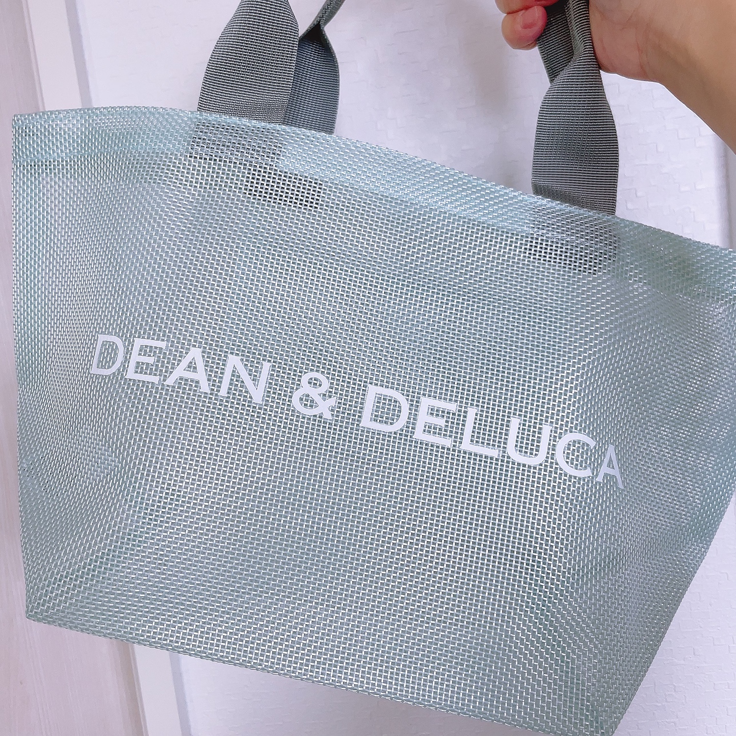 DEAN&DELUCA 限定メッシュトートミントブルー - トートバッグ