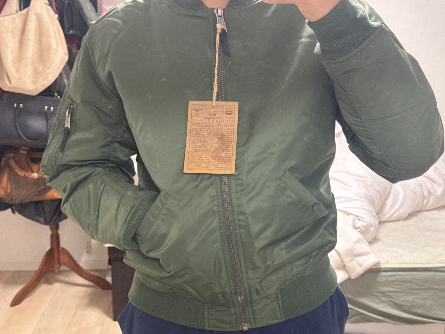Schott MA-1ジャケット 2XL オリーブグリーン Buy Recycled Nylon CWU 90's fit Bomber jacket, Plus size