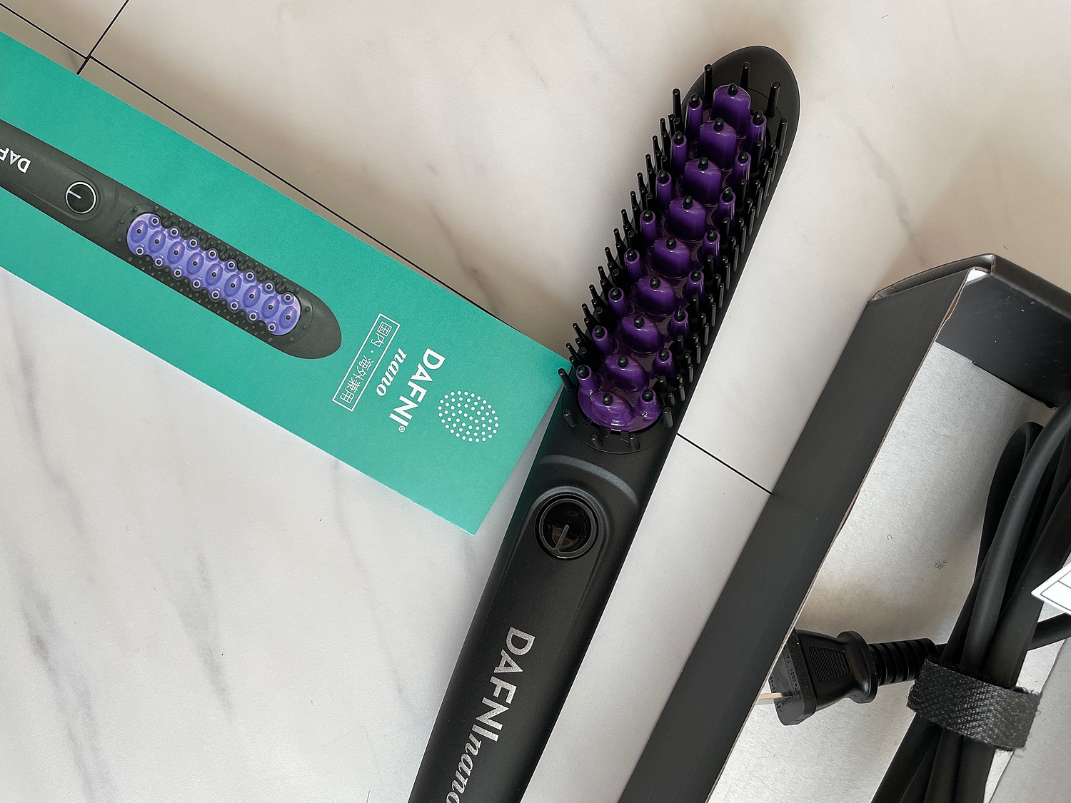 ダフニ DAFNI nano ブラシ型ヘアアイロン DH1.6NG グリン 緑 - ヘア