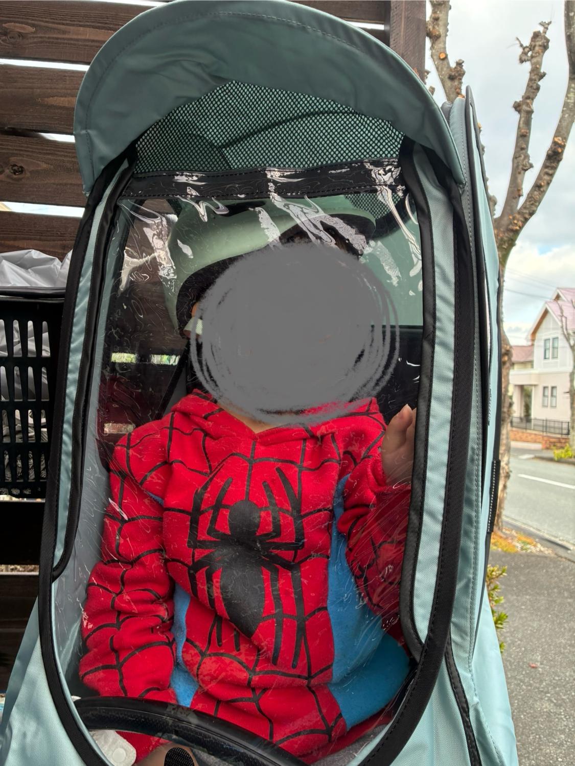 自転車 レインカバー 防寒 チャイルドシート 後ろ 子供乗せ 後乗せ リアシート 雨カバー ＼ ビッケ bikke パナ ノロッカ レインカバー 自転車レインカバー レビュー画像5