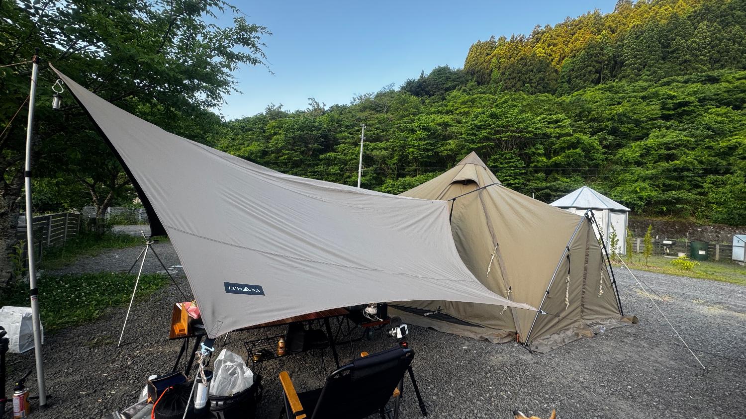 楽天市場】LUHANA タープ ヘキサタープ 難燃性 ポリエステル 耐水圧