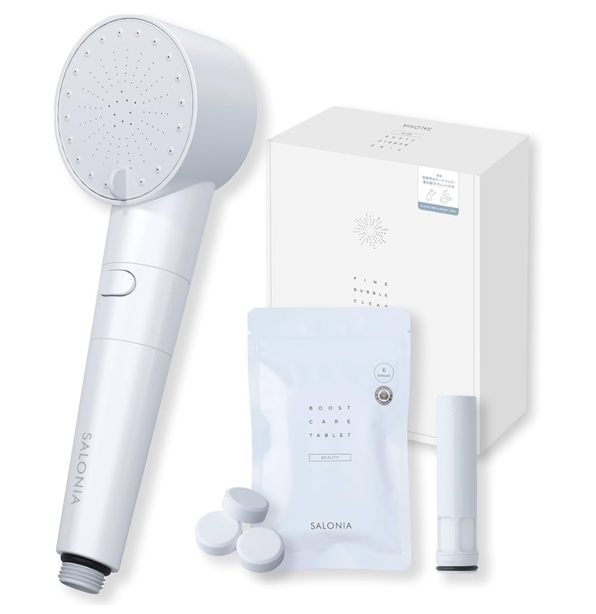 サロニア　シャワーヘッド　ホワイト　タブレット、カートリッジ未使用 サロニア シャワーヘッド ホワイト タブレット、カートリッジ未使用