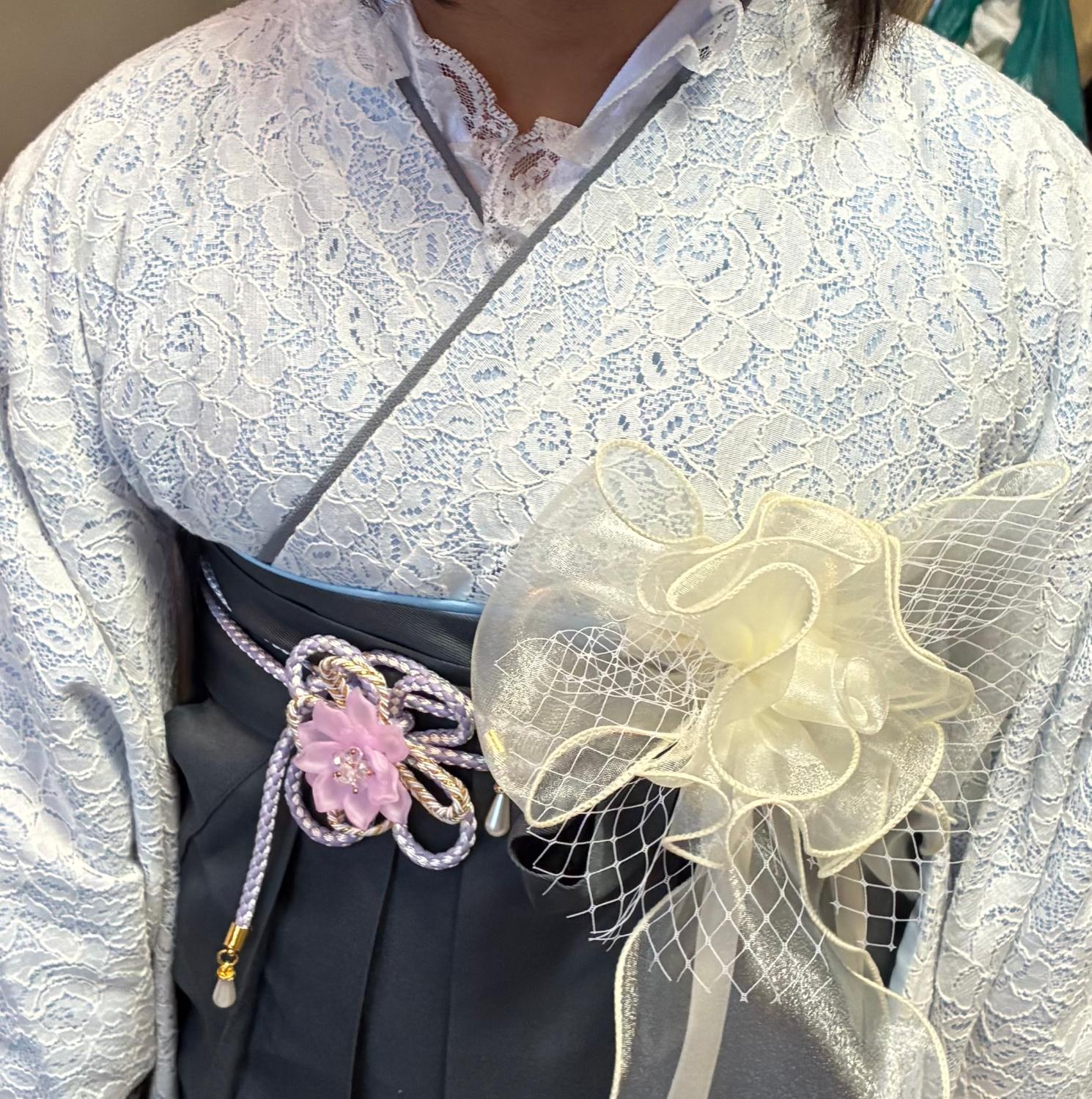 キャサリンコテージ レース 袴 着物 花柄刺繍チュールレース袴セット