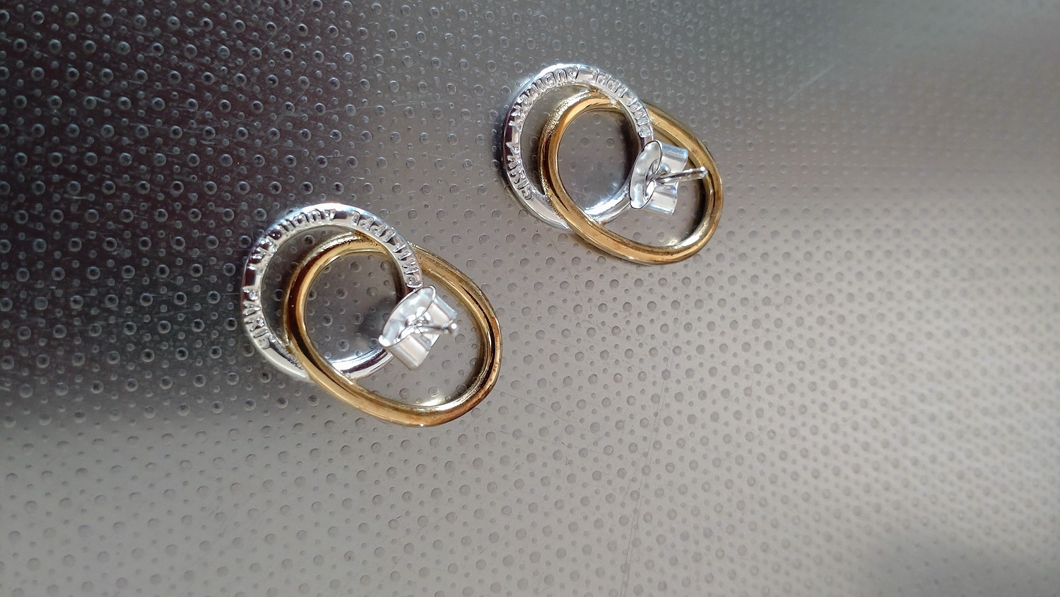 【Philippe Audibert】ORION バイカラー ダブル リング ピアス♪ Philippe Audibert】ORION バイカラー ダブル リング ピアス