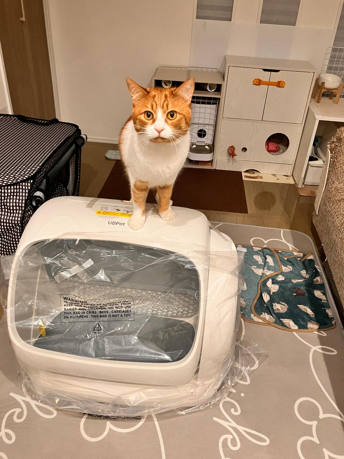 楽天市場】UBPET C41 自動猫トイレ 大型猫対応｜市販ゴミ袋対応｜106L