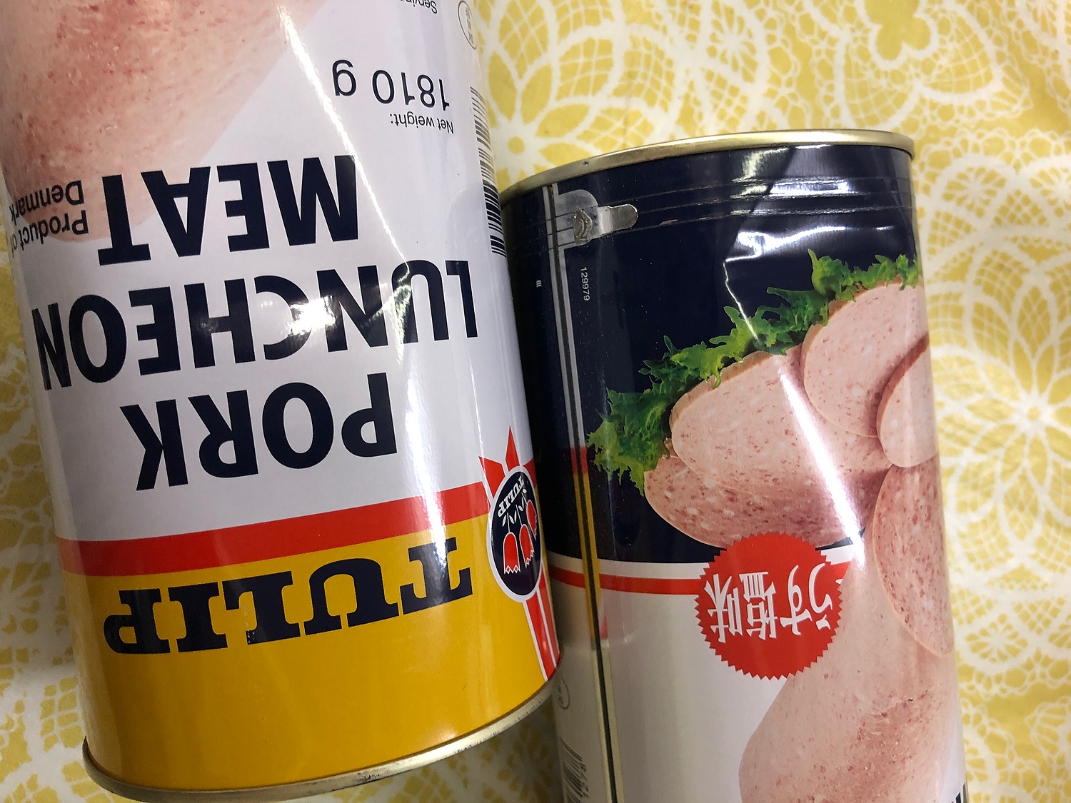 【楽天市場】ポークランチョンミート(ポーク)TULIP チューリップ うす塩味 業務用1.81kg(1810g) 超特大サイズ！ 通常缶詰の5