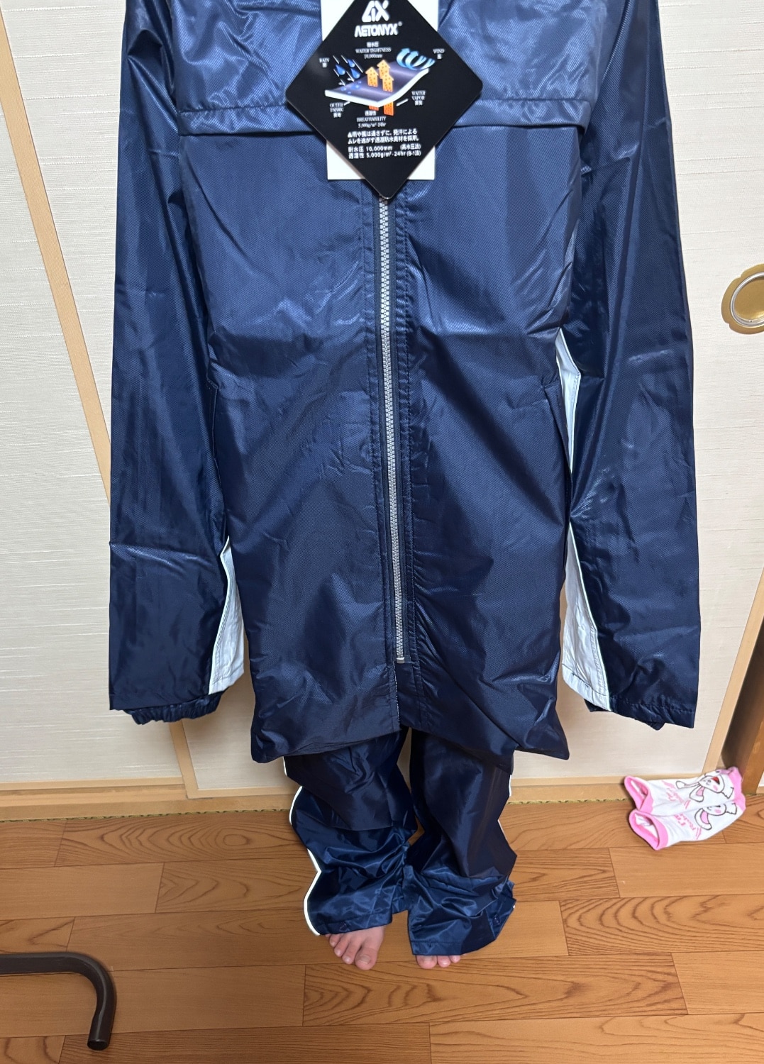 回転フード レインコート 自転車 通学 透湿 防水 カッパ レインウェア 上下 セット リュック対応 AX-95 大きい 自転車通学レインコート アエトニクスAX95 回転フードレインコート レビュー画像15