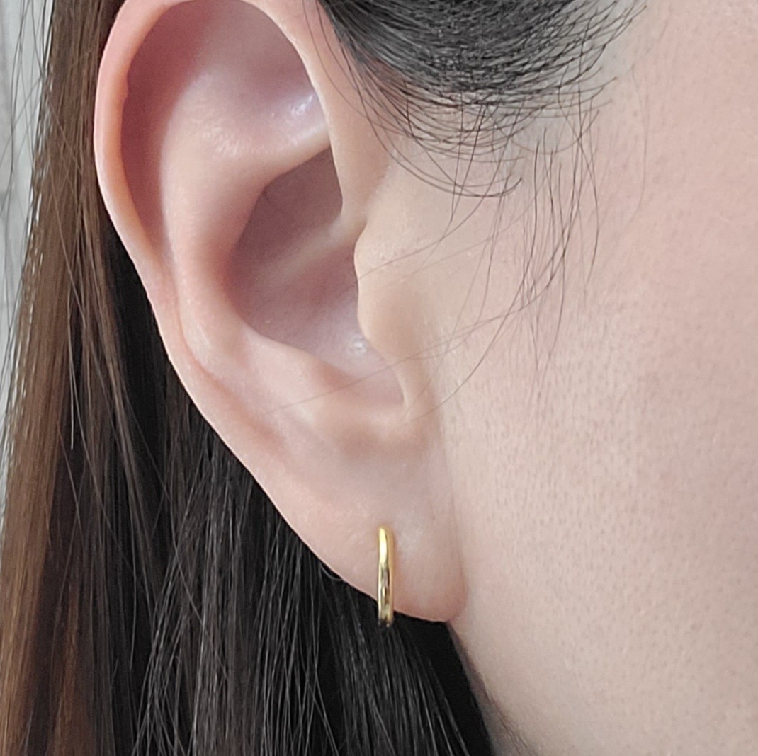 楽天市場】K18 中折れ式 フープピアス(12mmラウンド)(18金 18k